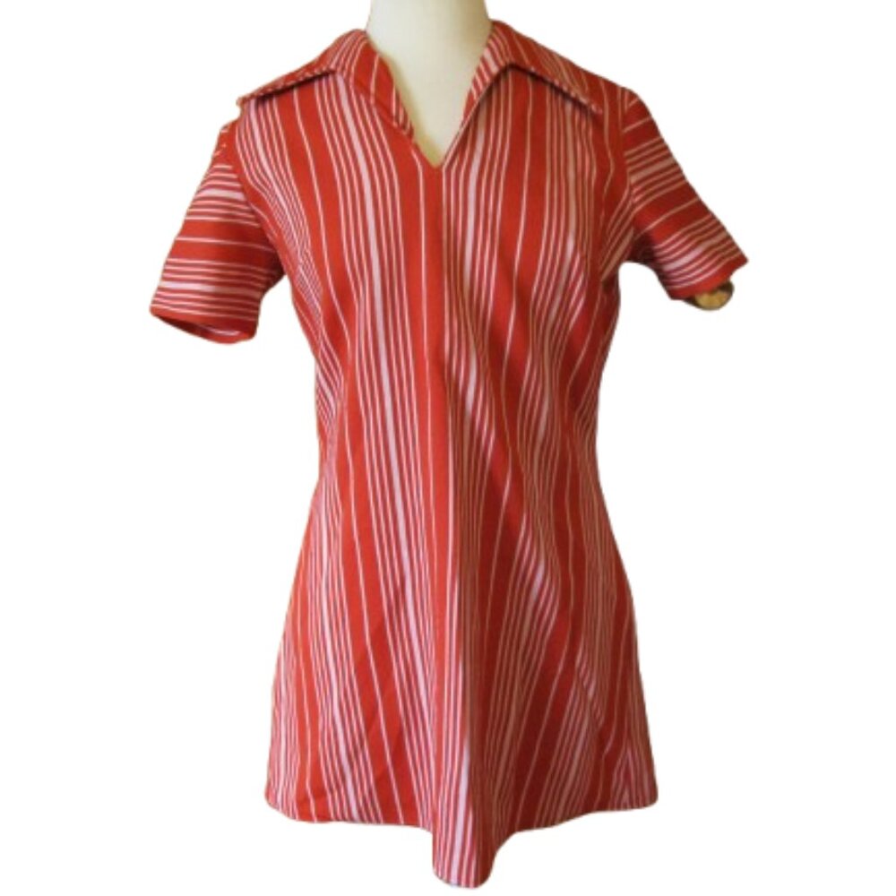 Vintage 60s Mod Red Stripe Mini Dress by Georgia Griffin of Miami